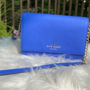 Kate spade bright blue crossbody bag with flap